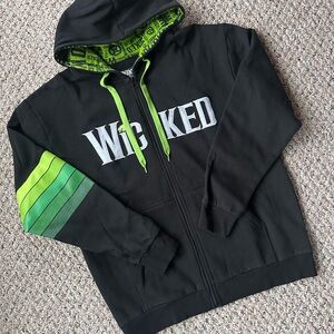 Wicked The Musical adult unisex medium stripe logo zip Hoodie